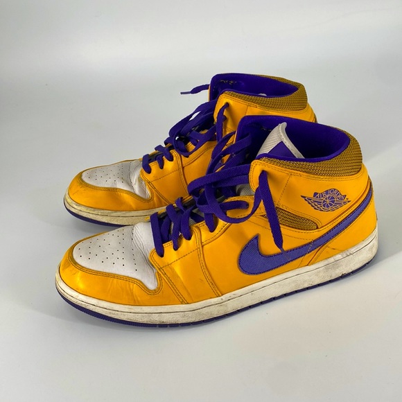 Jordan | Shoes | Air Jordans Mid Lakers Retro Mens Sneakers 13 | Poshmark
